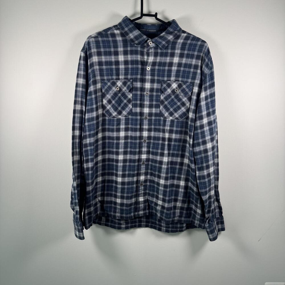Kuhl Shirt Mens Large Blue Plaid Flannel Long Sleeve Button Front Casual